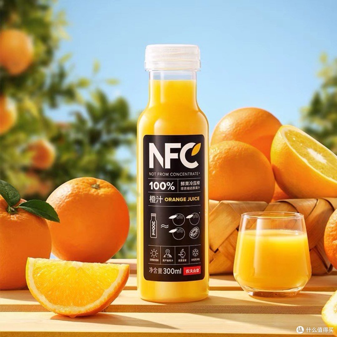 农夫山泉NFC橙汁 1L*4瓶 非浓缩